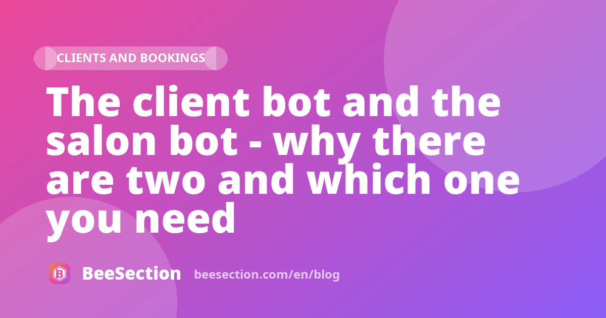 The client bot and the salon bot - why there are two and which one you need