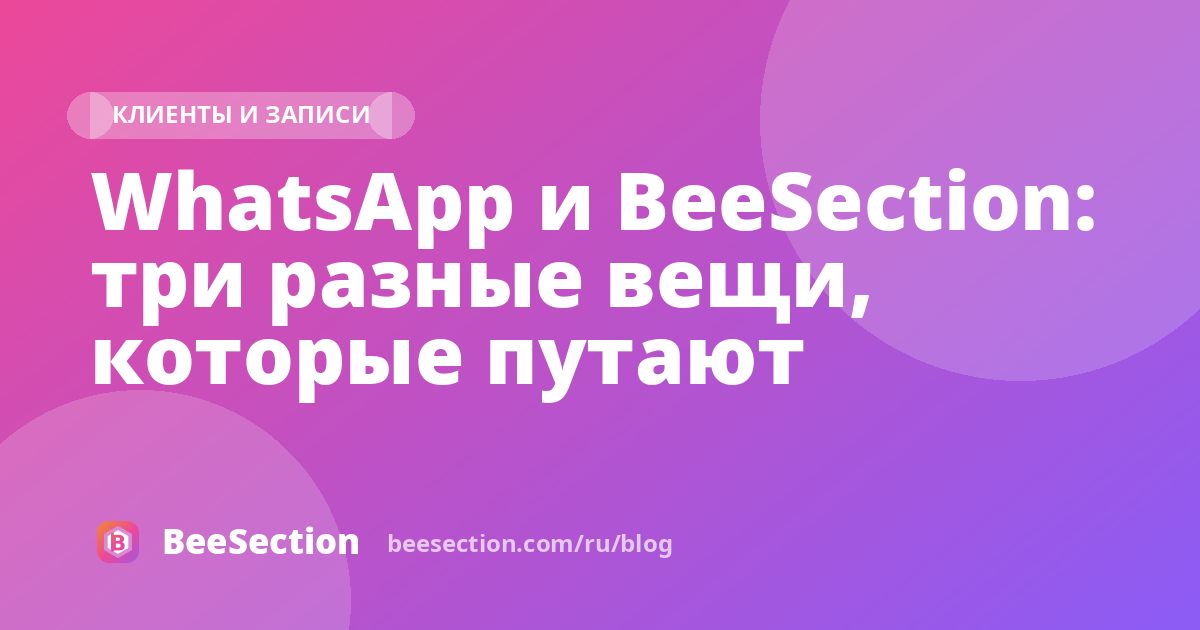 WhatsApp и BeeSection: три разные вещи, которые путают